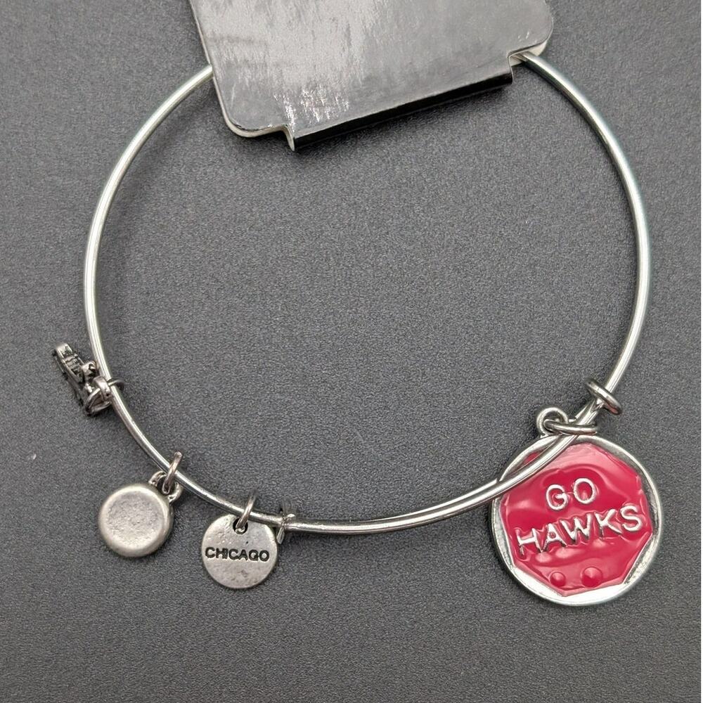 Maren Elena Chicago Go Hawks Bracelet Expandable Silver Tone Bangle Fan Charm